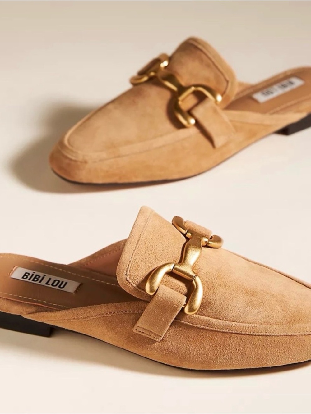 Bibi Lou Tan Suede Horsebit Mule